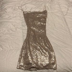 Gold Sequin Cocktail Dress